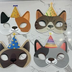 Cat Face Party Masks - 27 Multi Color Animal Mask Set